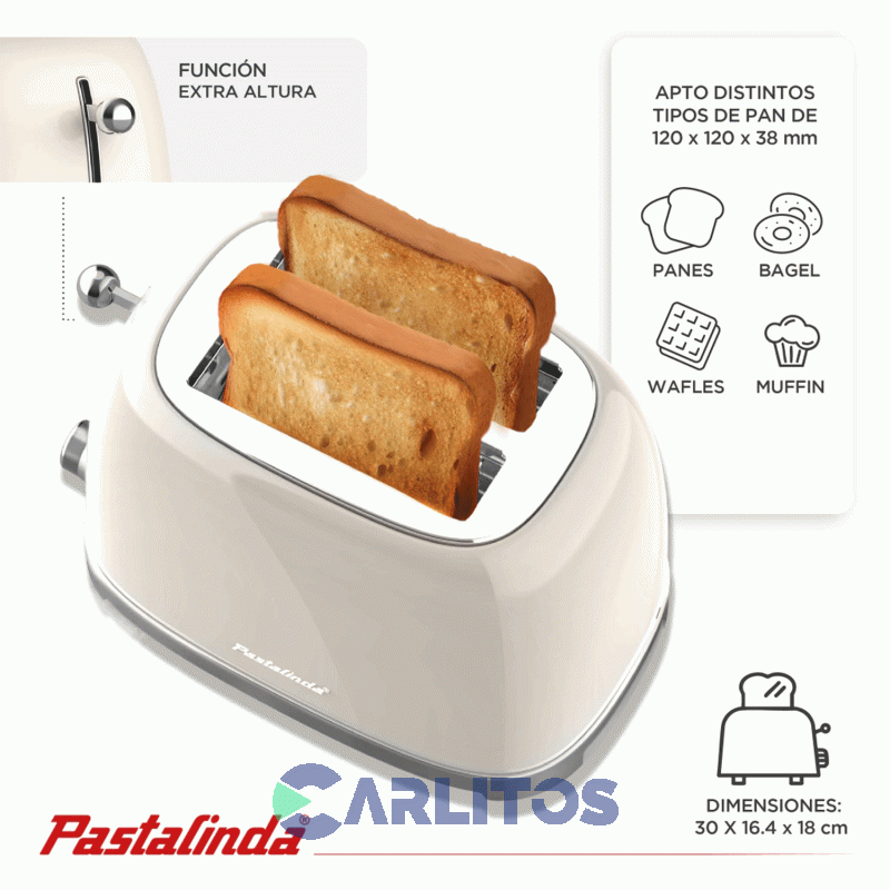 Tostadora Electrica Crema Pastalinda  Wt-330c