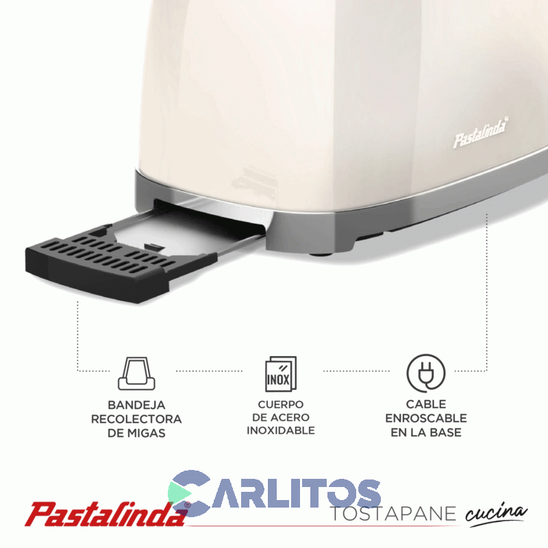 Tostadora Electrica Crema Pastalinda  Wt-330c