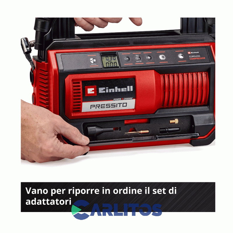 Compresor De Aire Einhell  Portatil Inalambrico 18 V 4020420 Pressito 18/25