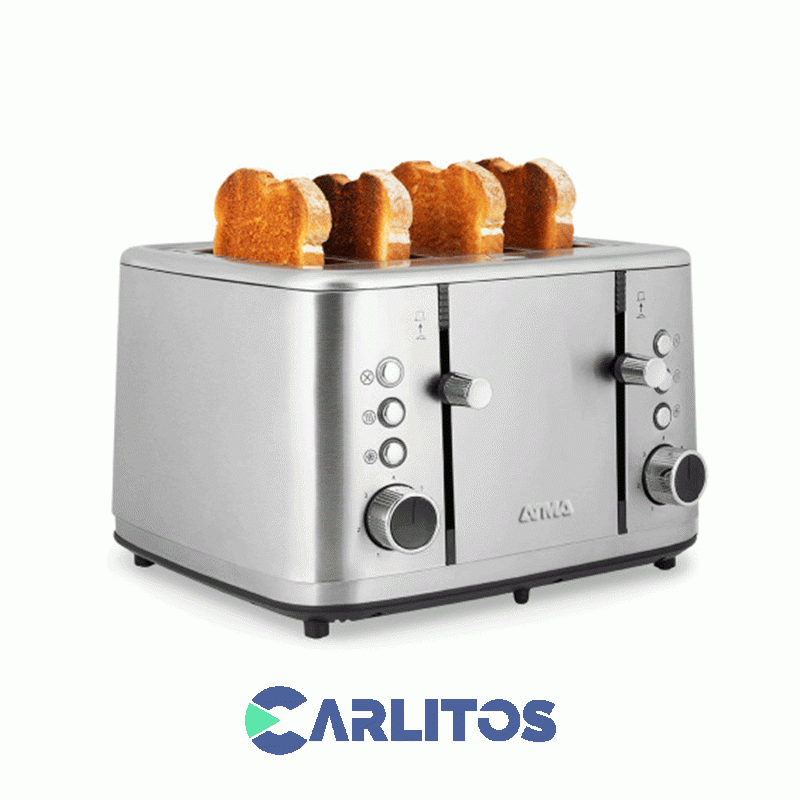 Tostadora Electrica Atma Digital Acero Inoxidable - 4 Ranuras To9000ip