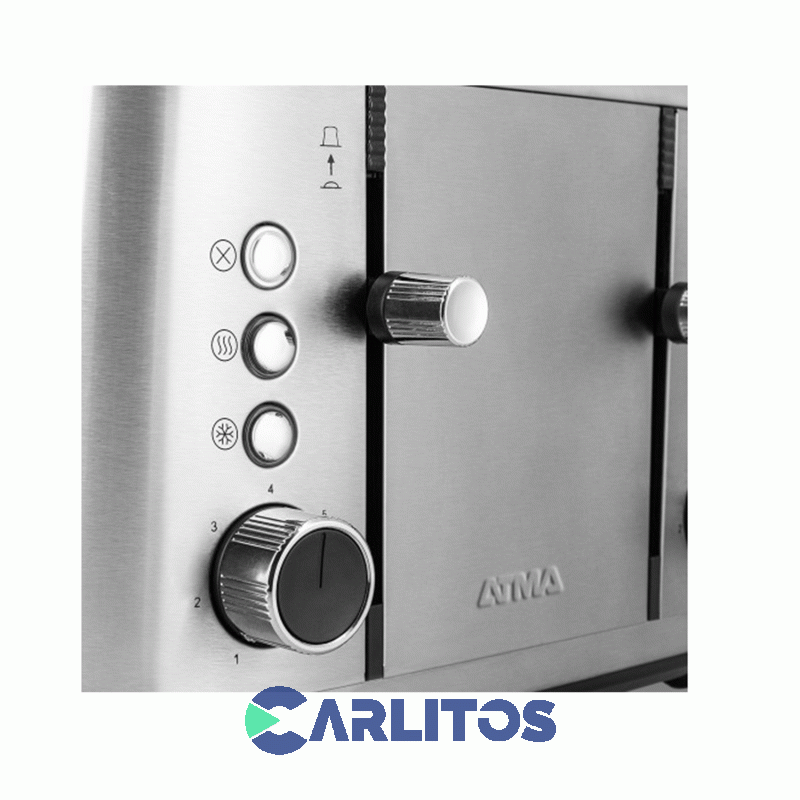 Tostadora Electrica Atma Digital Acero Inoxidable - 4 Ranuras To9000ip