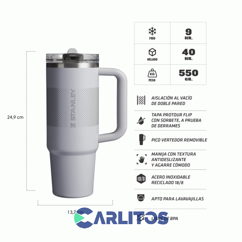 Vaso Stanley Quencher Protour Tumbler 887 Ml Ash Fade