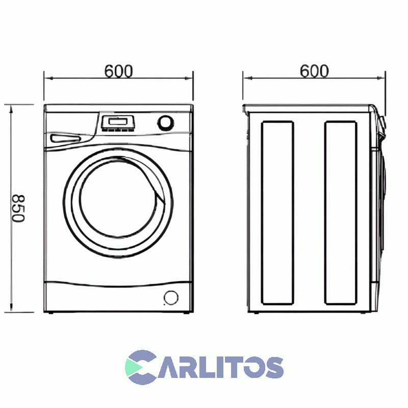 Lavarropa Carga Frontal Longvie 6.5 KG - 1000 RPM Blanco L16510