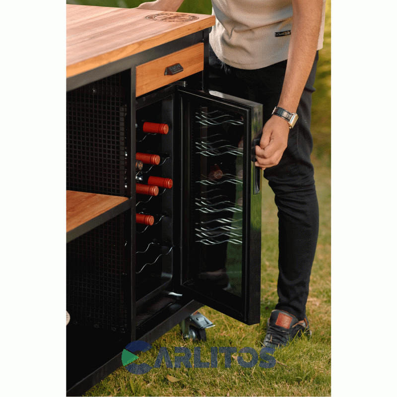 Barra Iron Wood Porta Cava De Vinos Bello 12060
