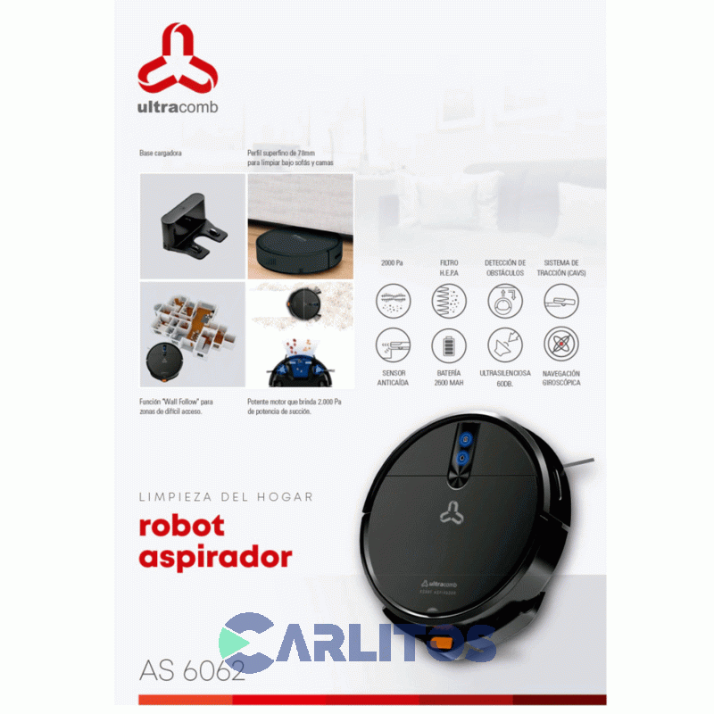 Aspiradora Y Mopeadora Robot Sistema Sin Bolsa Ultracomb As6062
