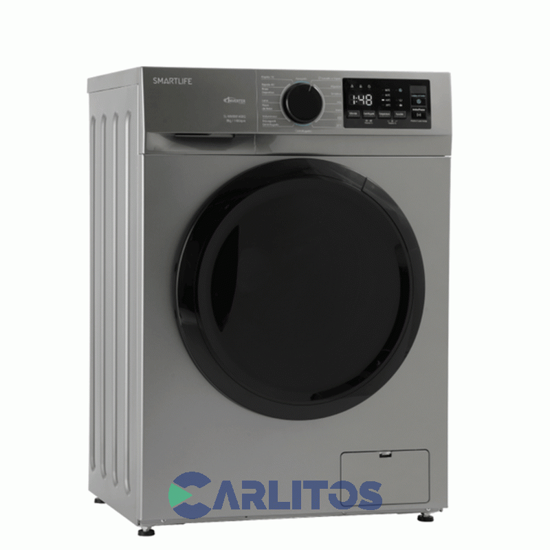 Lavarropa Carga Frontal Smartlife Inverter 8 KG 1400 Rpm Gris Sl-wmI081400g