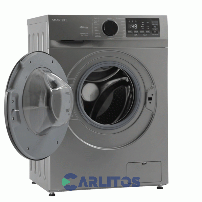 Lavarropa Carga Frontal Smartlife Inverter 8 KG 1400 Rpm Gris Sl-wmI081400g