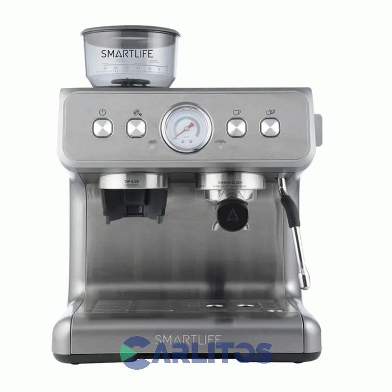 Cafetera Express Smartlife Automatica Acero Inoxidable Con Molinillo 15 Bares Si-ecg5020