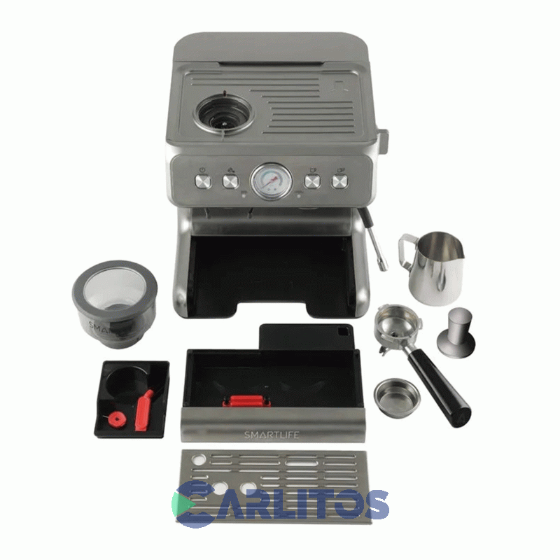 Cafetera Express Smartlife Automatica Acero Inoxidable Con Molinillo 15 Bares Si-ecg5020