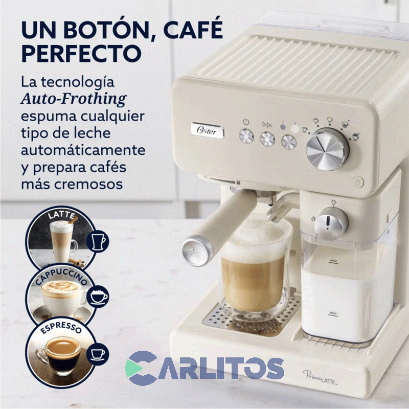 Cafetera Express Oster Automatica Primalatte Blanca15 Bares Bvstem6604w