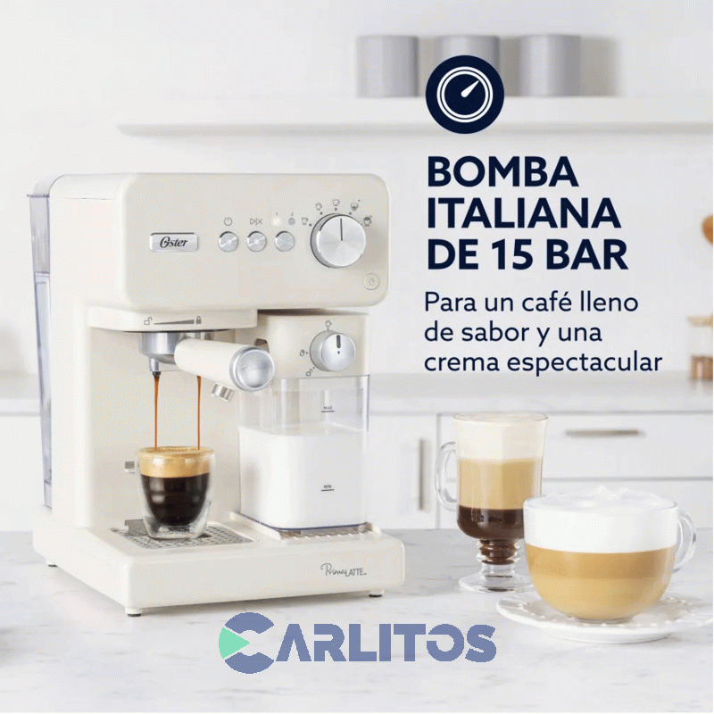 Cafetera Express Oster Automatica Primalatte Blanca15 Bares Bvstem6604w