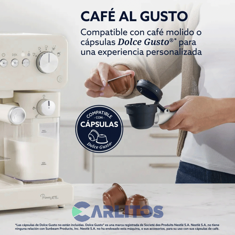 Cafetera Express Oster Automatica Primalatte Blanca15 Bares Bvstem6604w
