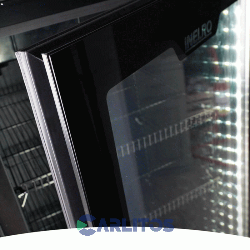 Exhibidora Vertical Negra Con Cenefa Inelro-980 Litros-Dos Puertas Mt-34