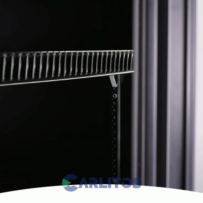 Exhibidora Vertical Negra Con Cenefa Inelro-980 Litros-Dos Puertas Mt-34