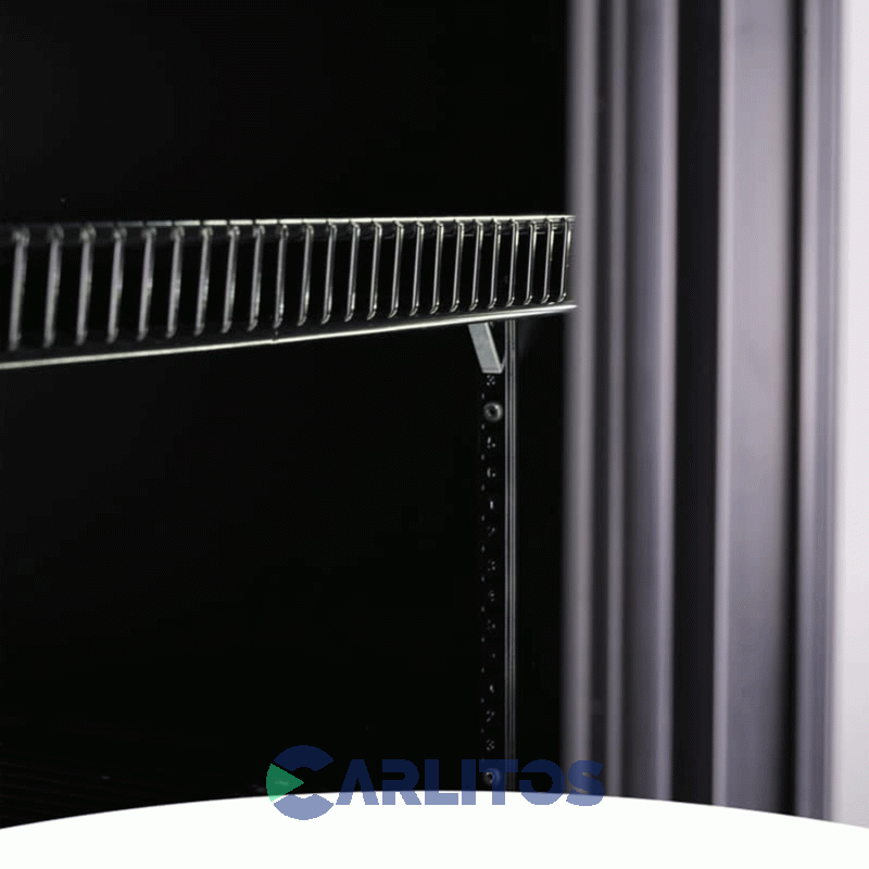 Exhibidora Vertical Negra Con Cenefa Inelro-980 Litros-Dos Puertas Mt-34
