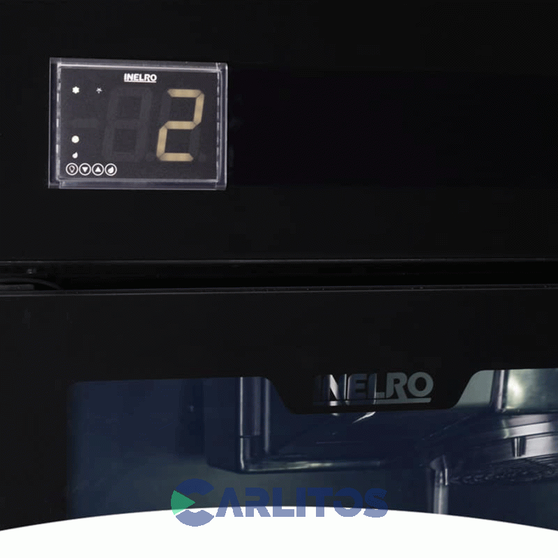 Exhibidora Vertical Negra Con Cenefa Inelro-980 Litros-Dos Puertas Mt-34
