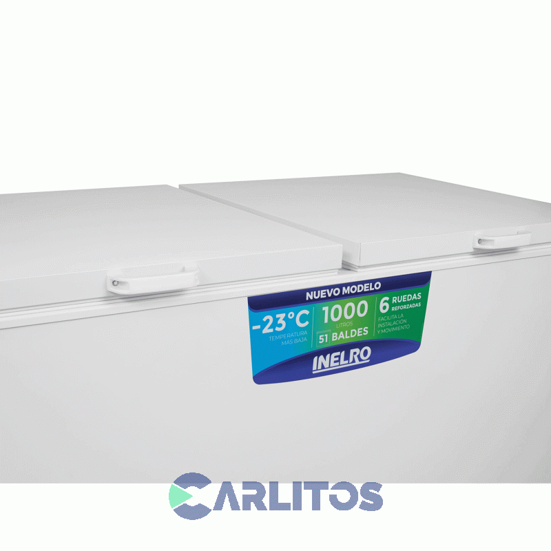 Freezer Horizontal Blanco 937 Litros Inelro - Doble Tapa Fih-1000 R290