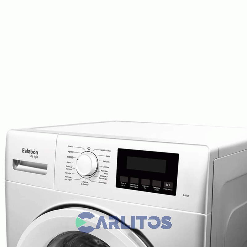 Lavarropa Carga Frontal Eslabon De Lujo Inverter 6 KG - 1200 RPM Blanco Enq06ab