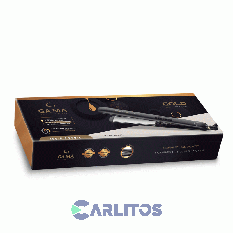 Planchita De Pelo Ga.Ma CP14 Led Digital Dual Plate Gold