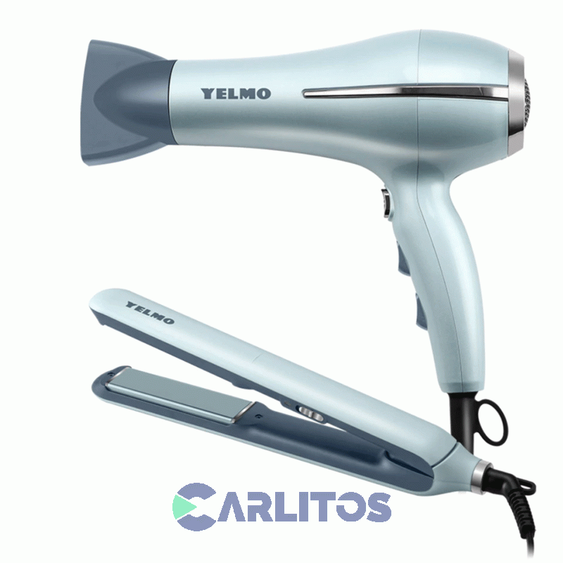 Secador De Pelo Yelmo 2300 Watts Sc3688 + Planchita De Pelo Yelmo Esencia Ap3388