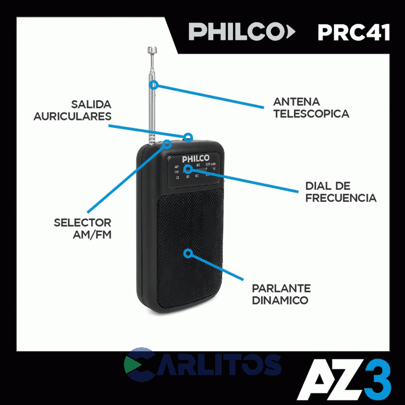 Radio Portatil Philco Am/Fm Analogica Prc41