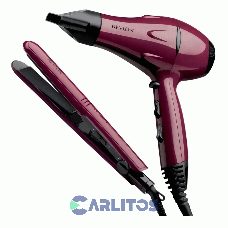 Secador De Pelo 2000 Watts Revlon + Planchita De Pelo Beuty Set Rvdr5230la2av1