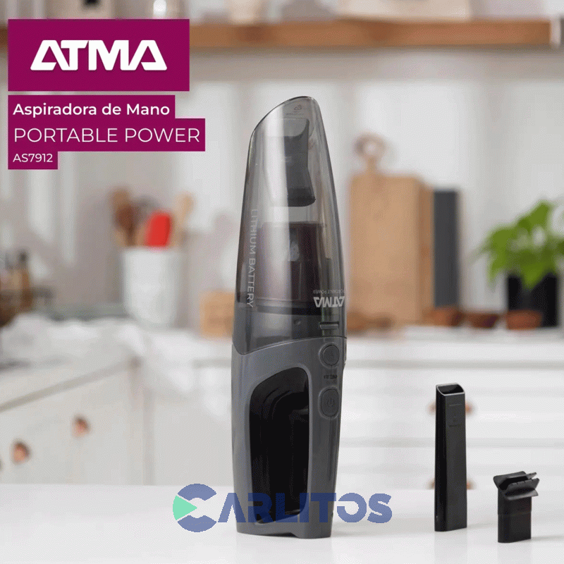 Aspiradora De Mano Atma Sin Bolsa Uso En Seco Y Humedo As7912pi