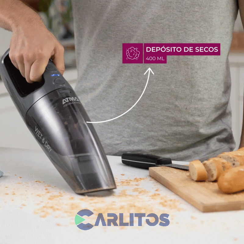 Aspiradora De Mano Atma Sin Bolsa Uso En Seco Y Humedo As7912pi