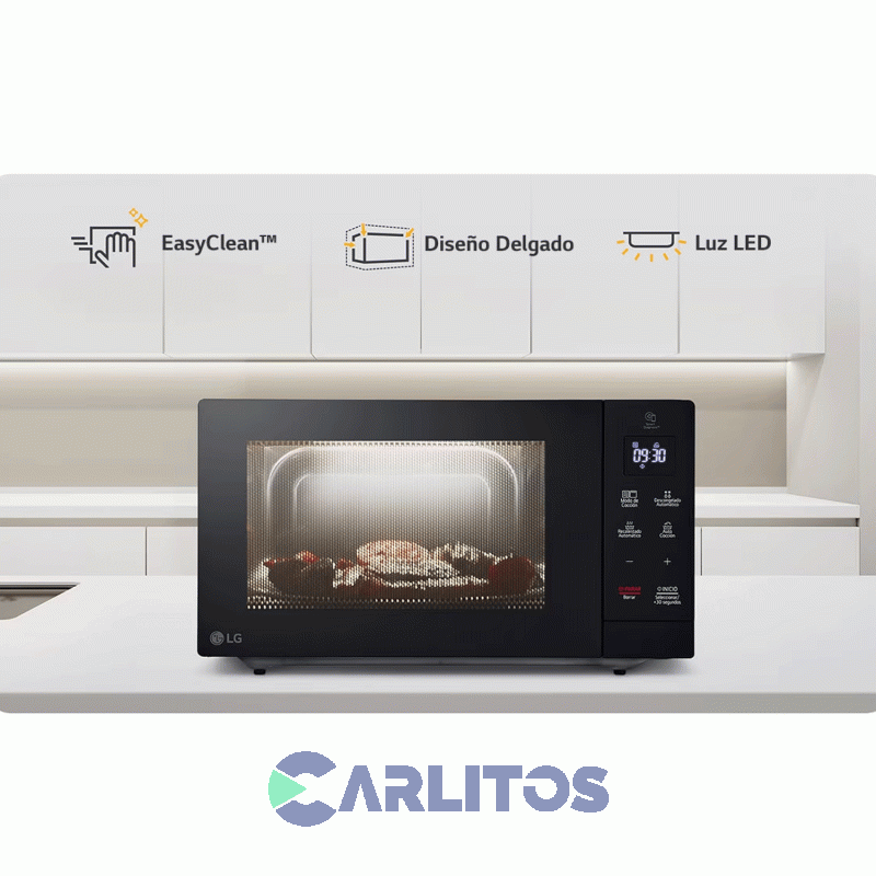 Microondas Digital Con Grill Lg 30 Litros Negro Mh7032jas