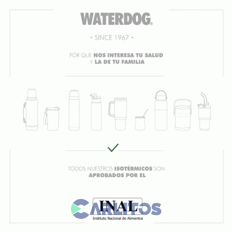 Botella De Acero Inoxidable Waterdog 750 Cc Hydro750cz Ceniza