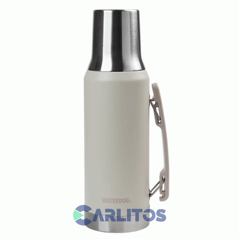 Termo De Mate Waterdog Con Tapa Multifunción Y Manija 1.2 Litros Ronda1200cz Ceniza