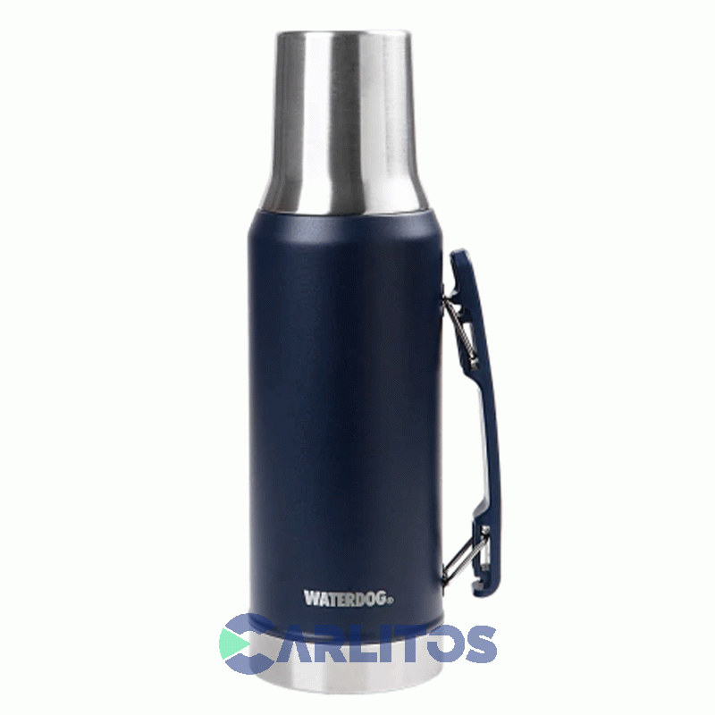 Termo De Mate Waterdog Con Tapa Multifunción Y Manija 1.2 Litros Ronda1200in Azul Indigo