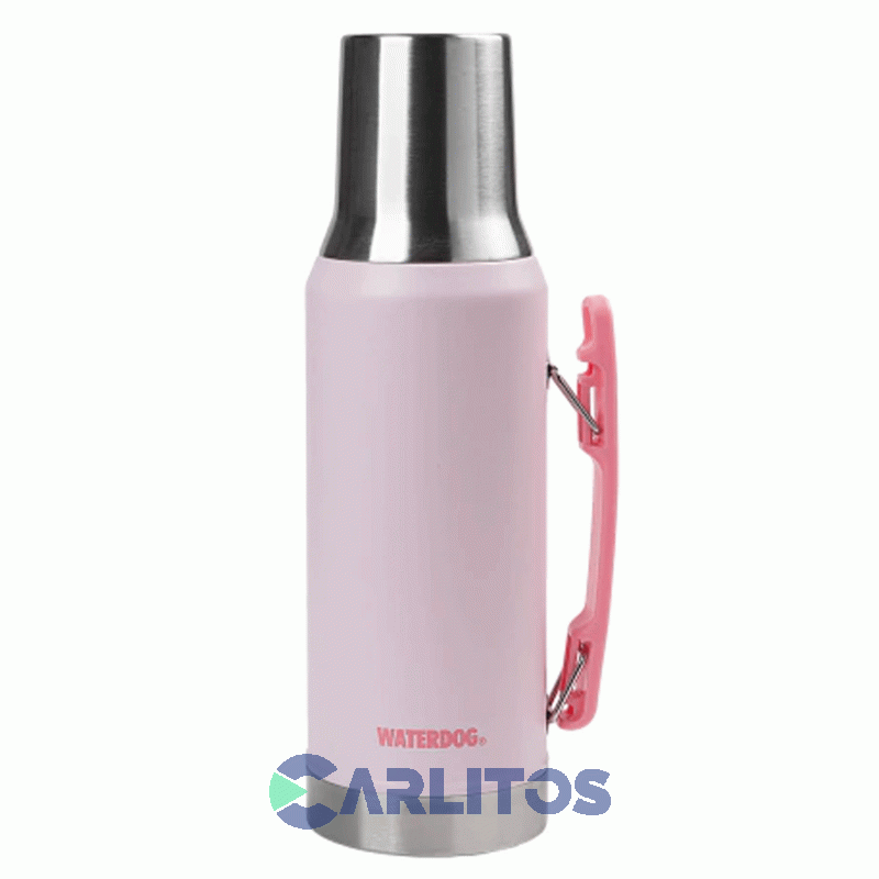Termo De Mate Waterdog Con Tapa Multifunción Y Manija 1.2 Litros Ronda1200pk Rosa