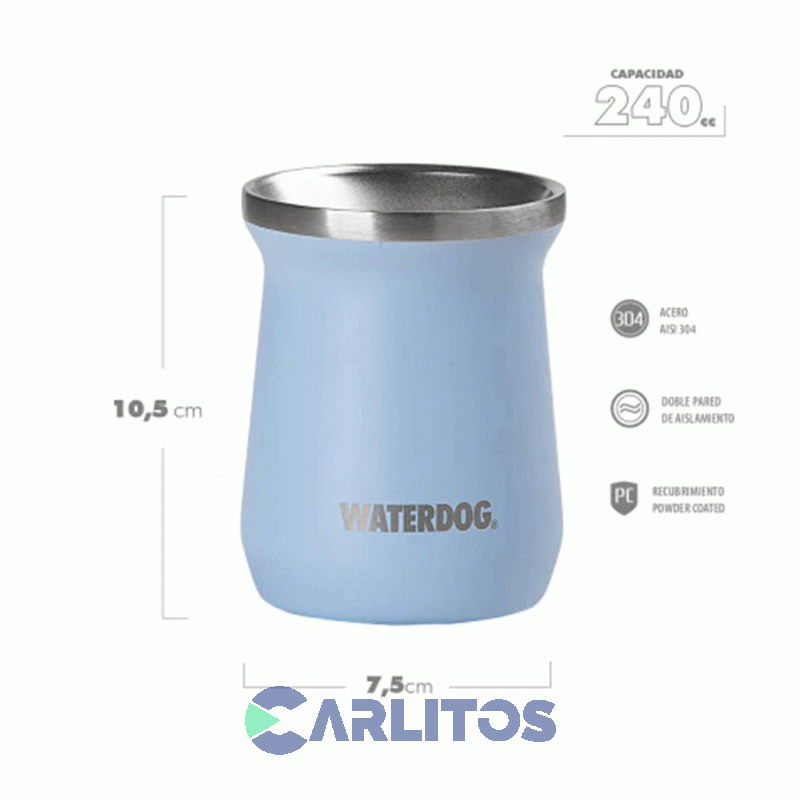 Mate Waterdog Legendario Clásico 240 Ml Zoilo240ba Azul Aero