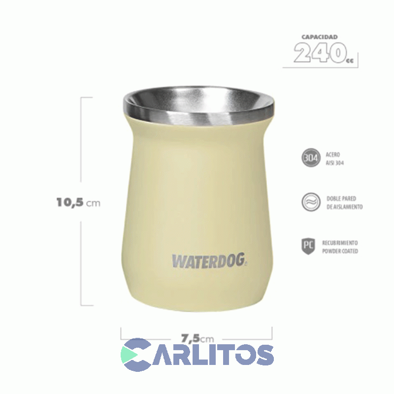 Mate Waterdog Legendario Clásico 240 Ml Zoilo240yw Amarillo