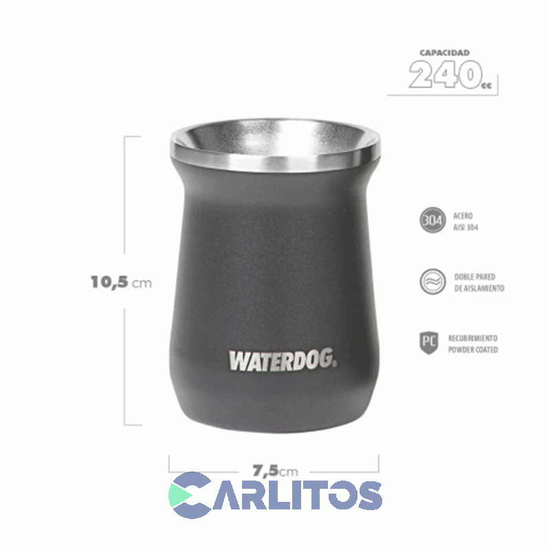 Mate Waterdog Legendario Clásico 240 Ml Zoilo240dgf Dark Grafito