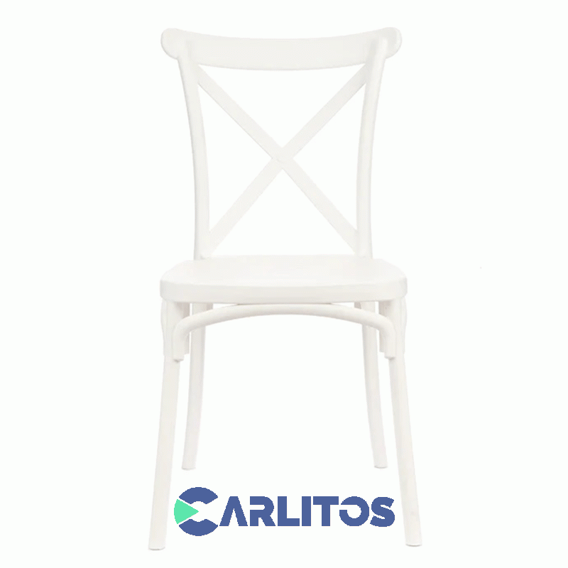 Silla Katrina Garden Life Pvc Blanca Polipropileno Asiento Y Respaldo F9060000