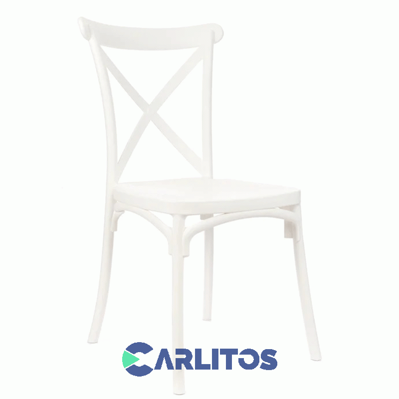 Silla Katrina Garden Life Pvc Blanca Polipropileno Asiento Y Respaldo F9060000