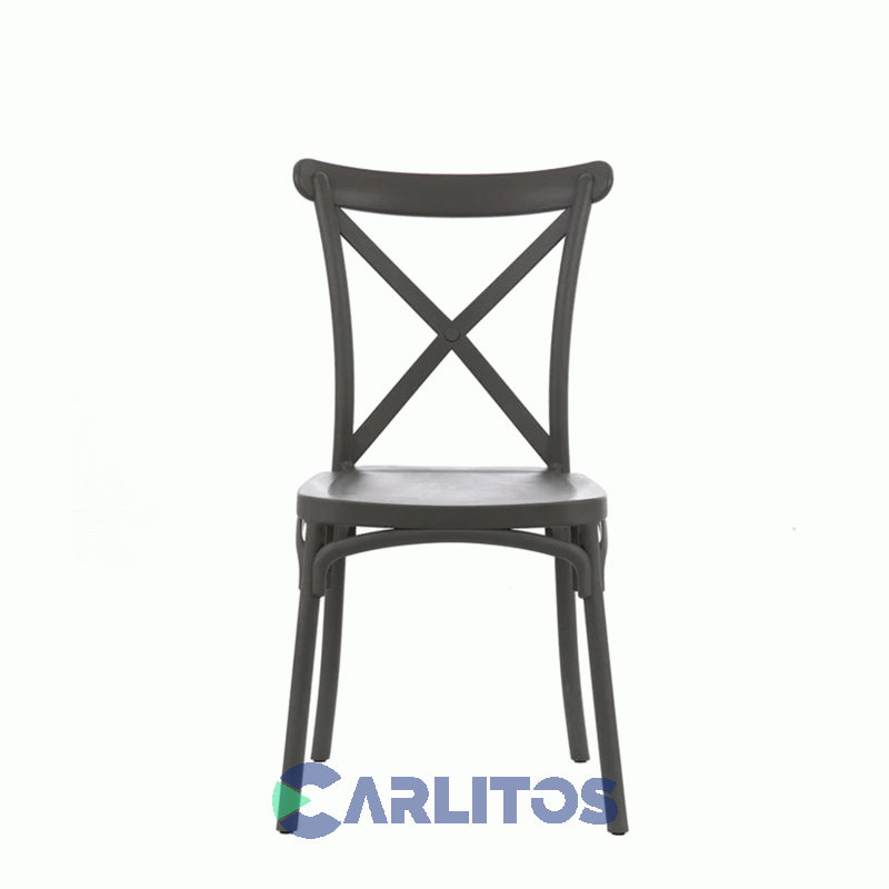 Silla Katrina Garden Life Pvc Negra Polipropileno Asiento Y Respaldo F9060001