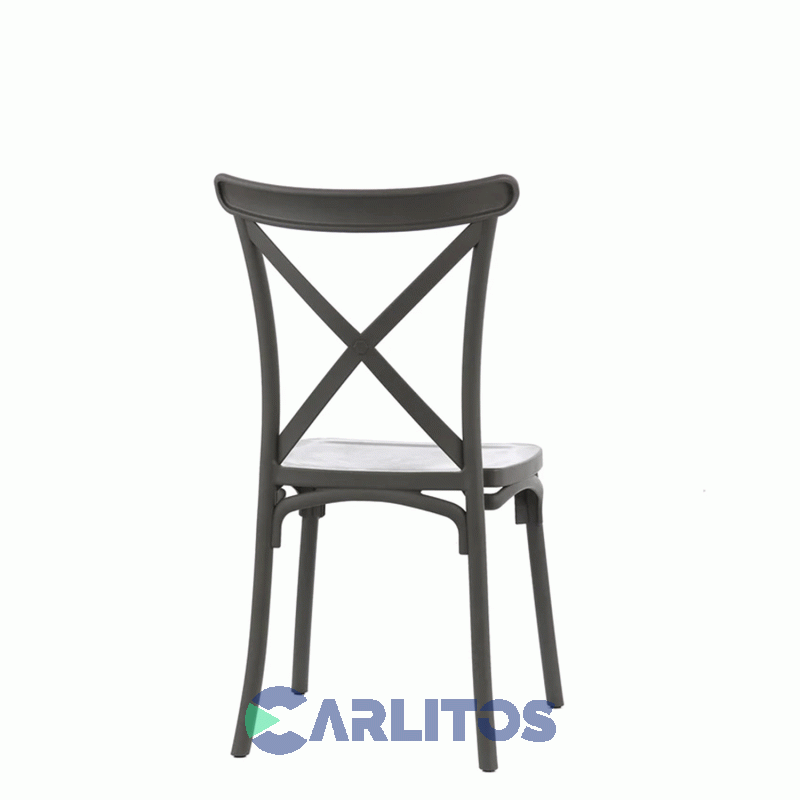 Silla Katrina Garden Life Pvc Negra Polipropileno Asiento Y Respaldo F9060001