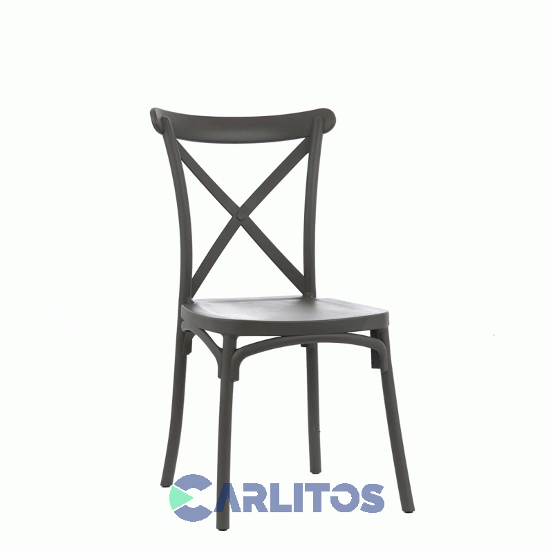 Silla Katrina Garden Life Pvc Negra Polipropileno Asiento Y Respaldo F9060001