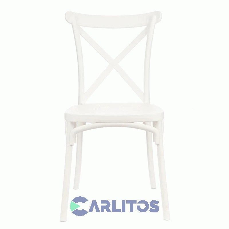 Combo X 4 Sillas Katrina Garden Life Pvc Blanca Polipropileno  Asiento Y Respaldo F9060000x4