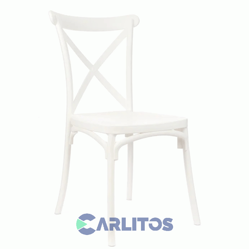 Combo X 4 Sillas Katrina Garden Life Pvc Blanca Polipropileno  Asiento Y Respaldo F9060000x4