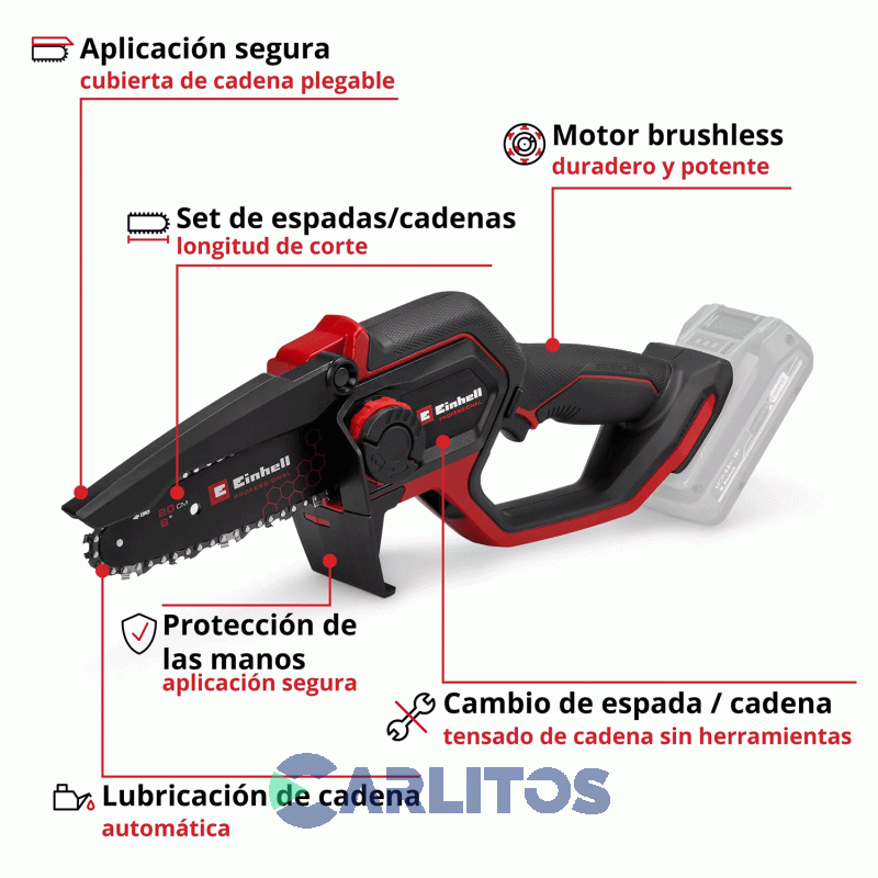 Motosierra De Poda Inalambrica Einhell 18 V 4600080 Gp-ps 18/20 Li Bl-Solo