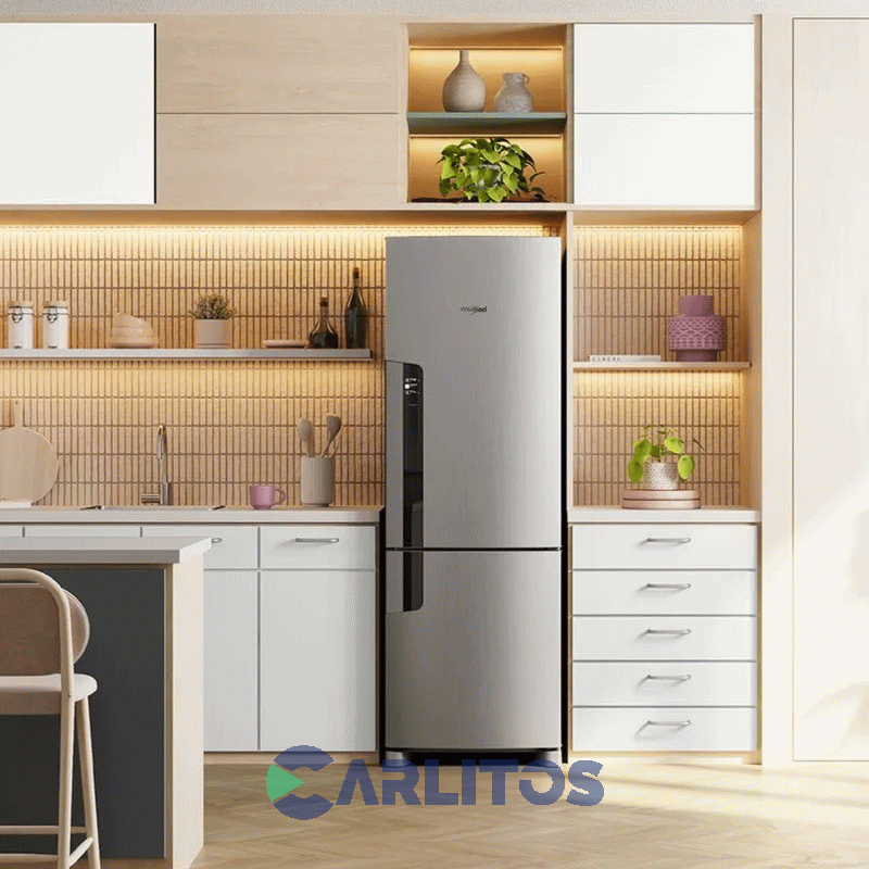 Heladera No Frost Whirpool Combi Inverter 397 Litros Acero Inoxidable Wre45mk