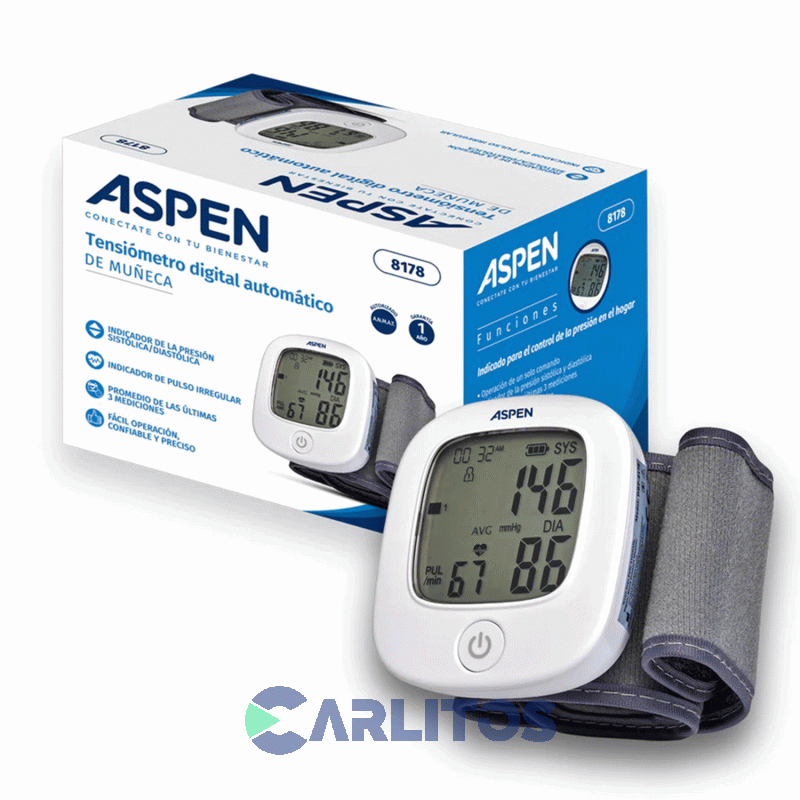 Tensiómetro Digital De Muñeca Aspen Dbp-8178