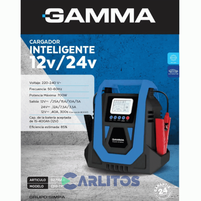Cargador Automatico De Bateria Gamma 12v/24v 40 Amp G2710ar