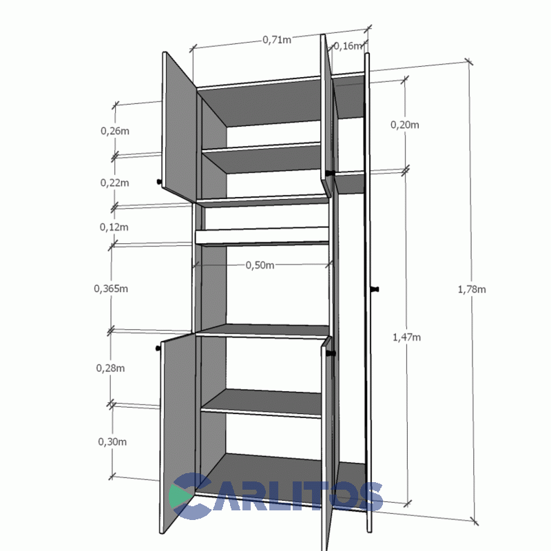 Organizador Multifunción Escobero Tables Blanco