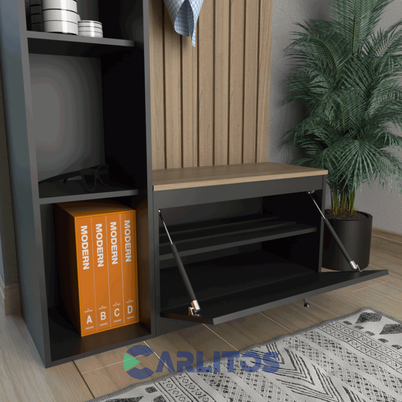 Botinero Recibidor 0.95 Mts Tables Cod: 4019-Con Olmo Finlandes-Negro
