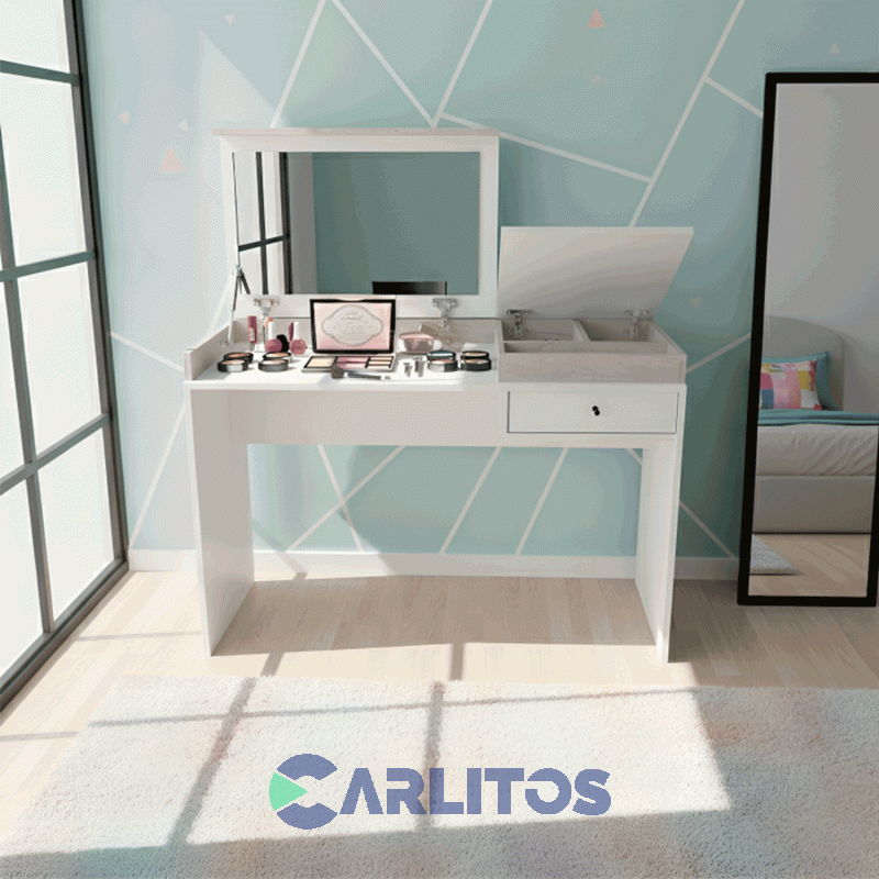 Escritorio Maquillador Tables 1.00 Mts Cod: 3087-Ncb Blanco-Nevado